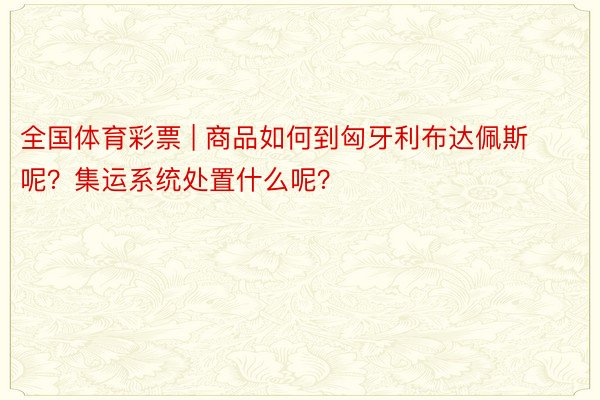 全国体育彩票 | 商品如何到匈牙利布达佩斯呢？集运系统处置什么呢？